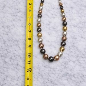 Chunky Metallic Bead Necklace w/ Extender Chain